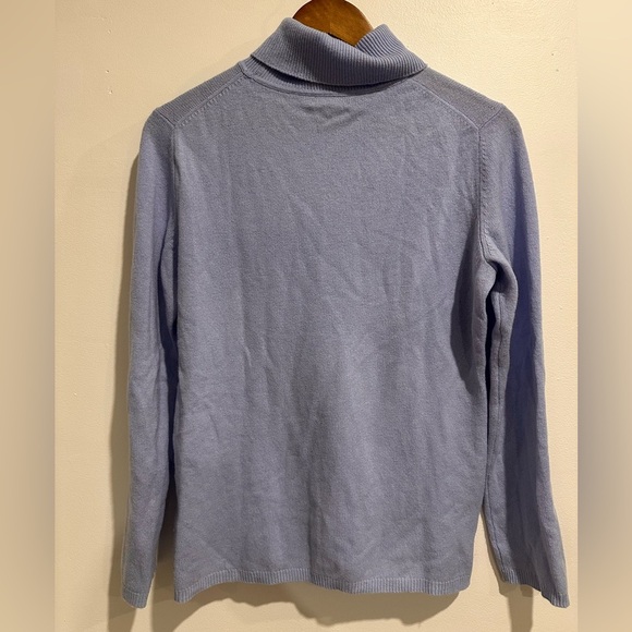 CHARTER CLUB 100% Cashmere Blue Turtle Neck - Picture 3 of 4